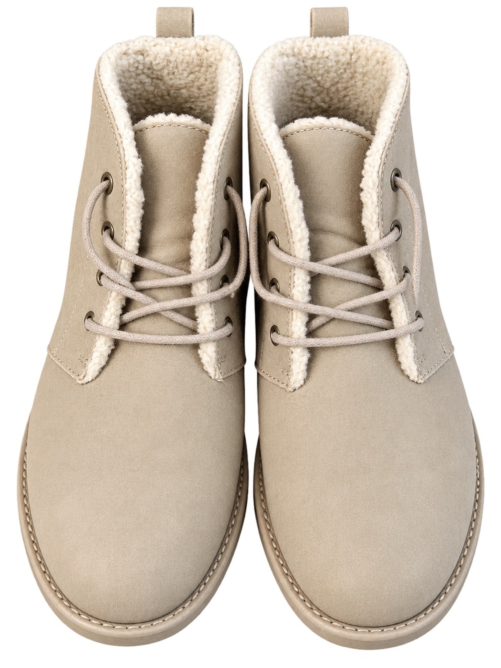 Sonoma Taupe Lace-Up Sherpa Ankle Boots